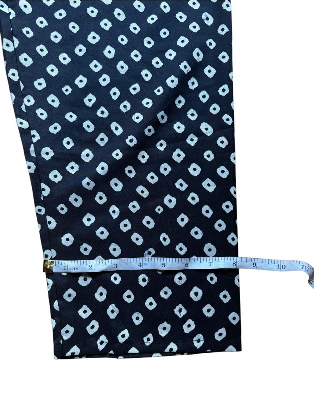 Drawstring Paperbag Waist Black and White Geometric Abstract Loose Fit Pants - Picture 7 of 8